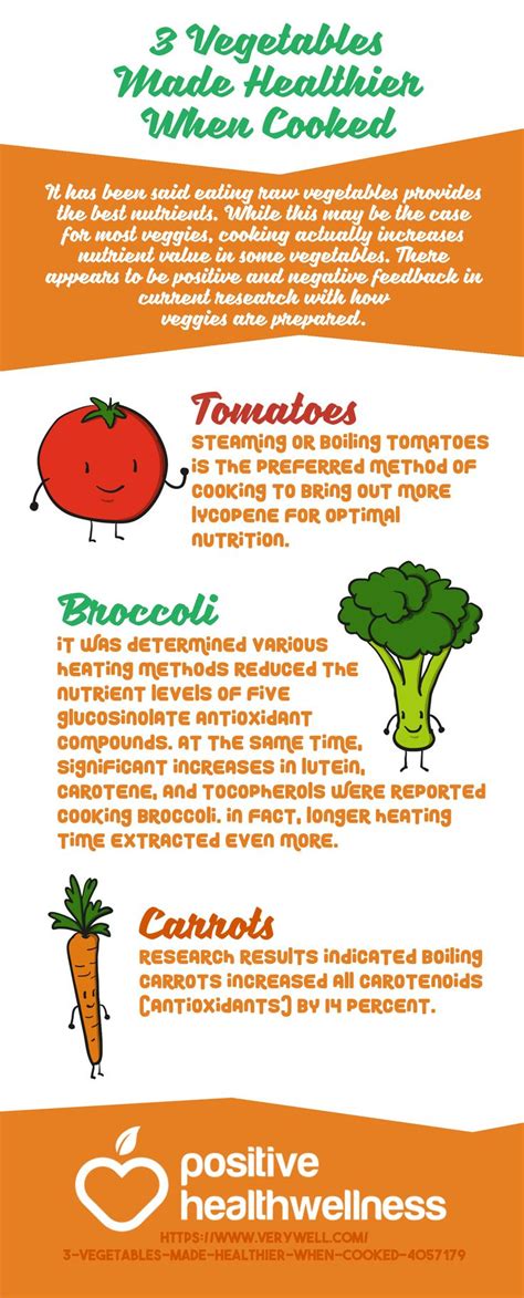 3 vegetables made healthier when cooked positive health wellness infographic health and