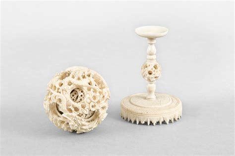 Sold Price Chinese Carved Ivory Puzzle Ball With Stand October 6