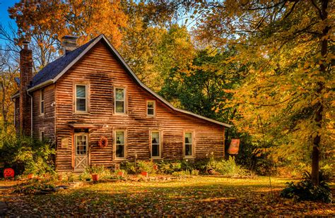 Log Cabin In The Fall Photograph By Keith Allen