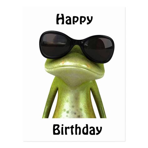 Happy Birthday Cool Frog Postcard Happy Birthday Fun