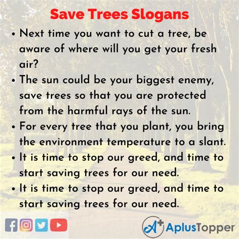 APlusTopper SaveTreesSlogans UniqueSaveTreesSlogans