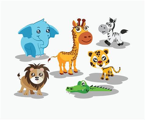 Cute Cartoon Animals Vector Ai Uidownload