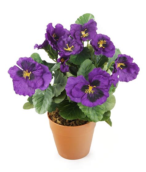 Closer2nature Artificial 30cm Purple Pansy Plug Plant Bedding Plant