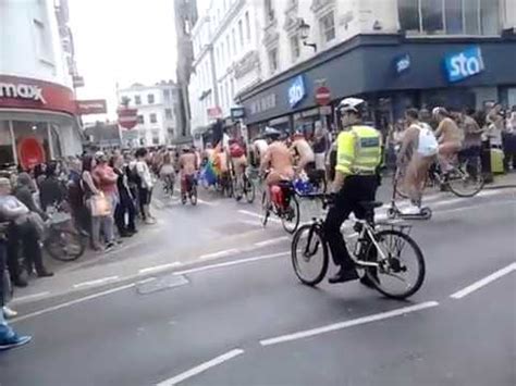 World Naked Bike Protest Ride Brighton Youtube