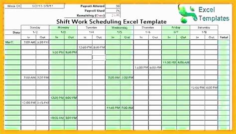 Monthly Shift Schedule Template Excel Free Of Free Daily Schedule
