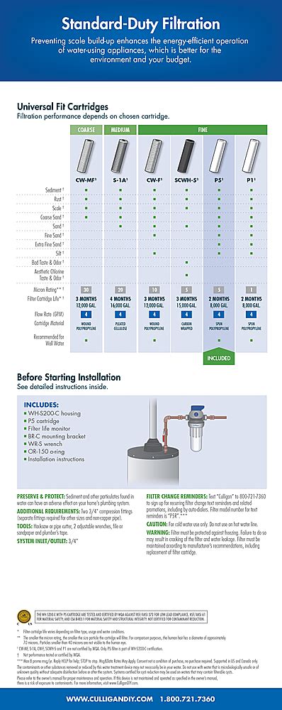 Culligan Wh S200 C Whole House Standard Duty Sediment Water Filter 34