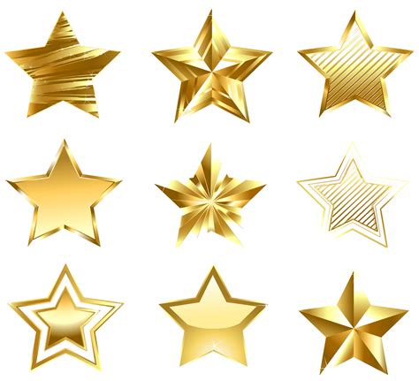 5 Gold Star Png