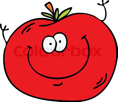 Cartoon Tomato Face Stock Vector Colourbox