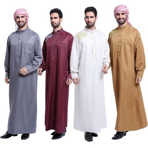Saudi Thobe Men Galabeya Thoub Abaya Robe Dishdasha Arabic Kaftan Muslim Dress Ebay