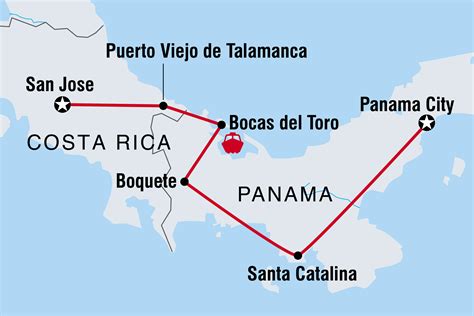 Panama And Costa Rica Map Map With Cities