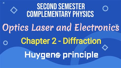 Huygens Principle Chapter Ii Diffraction 2nd Semester Complementary