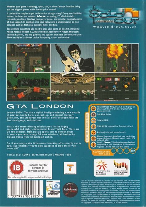 Grand Theft Auto Mission Pack 1 London 1969 Cover Or Packaging