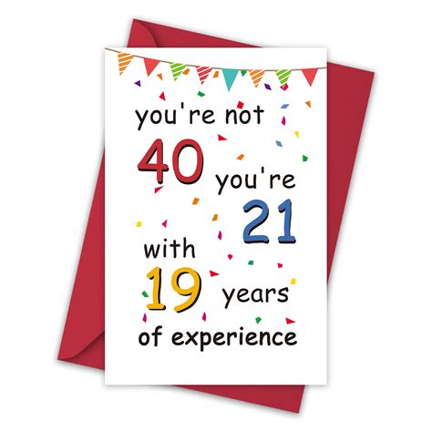 Hilarious 40th Birthday Card Funny 40th Bday Card Cute 40 Years Old B Day Card For Mom Friend