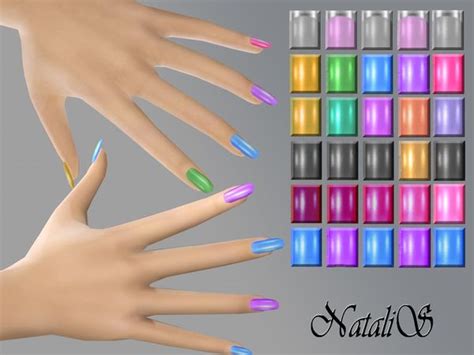 The Sims Resource Multicolor Nails By Natalis • Sims 4 Downloads