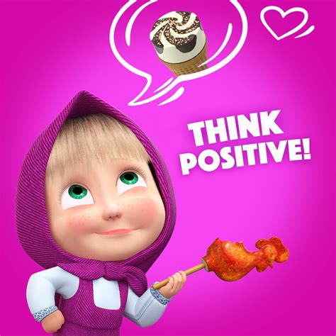 Masha And The Bear On Twitter Positive Thoughts Are Always Good Certainly When Ice Cream Is
