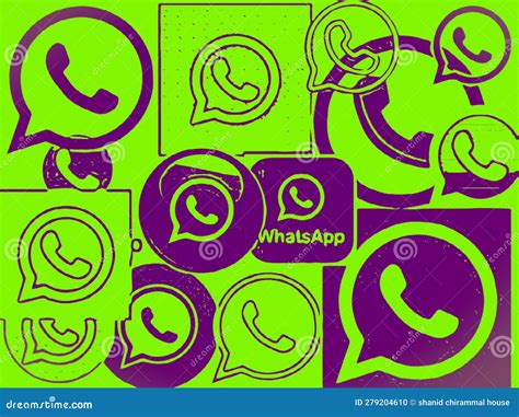 Whatsapp Messenger Logo Icons In Colourful Background Illustration