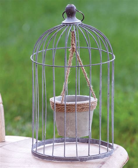 Col House Designs Retail Wire Bird Cage With Jute And Cement Plant