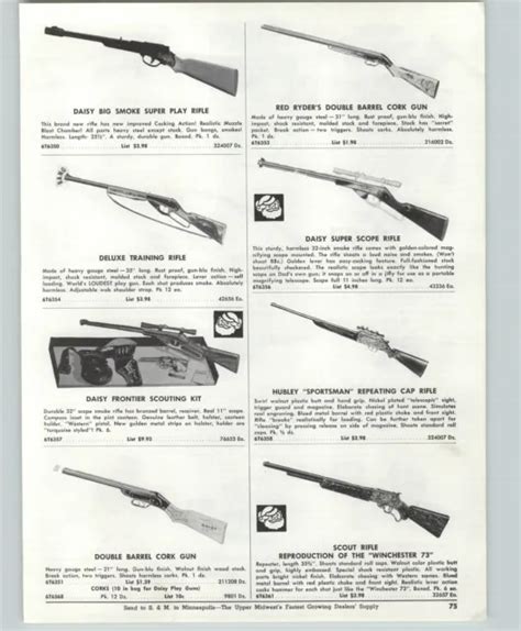 PAPER AD Daisy Red Ryder Double Barrel Cork Gun Hubley Cap Rifle
