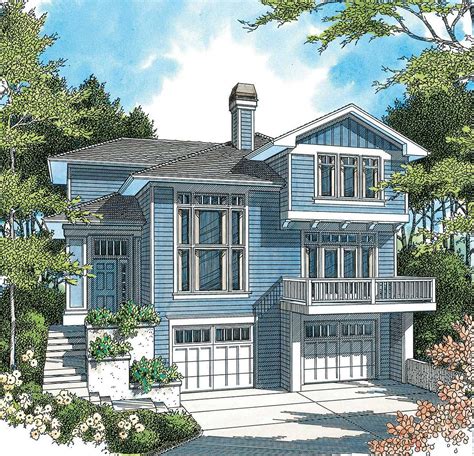 Plan 69180am Hillside Home Plan With Options House Plans House