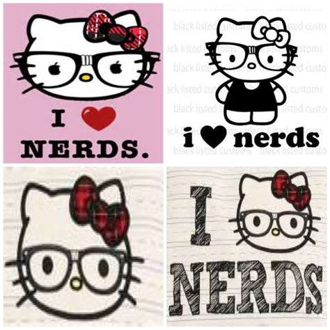 hello kitty nerds i 💚💜💙 even though i m not a nerd you dig hello kitty nerd kitty