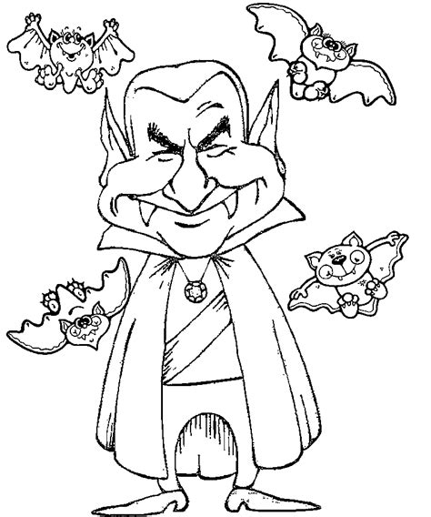 Halloween Vampire Coloring Pages Sketch Coloring Page