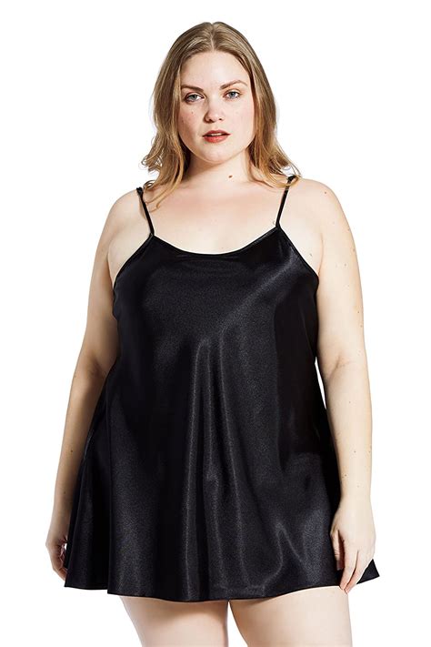 Jovannie Short Length Satin Chemise Plus Size Sleepwear Nightgown Full