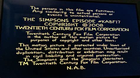 The Simpsons End Credits 2008 Youtube