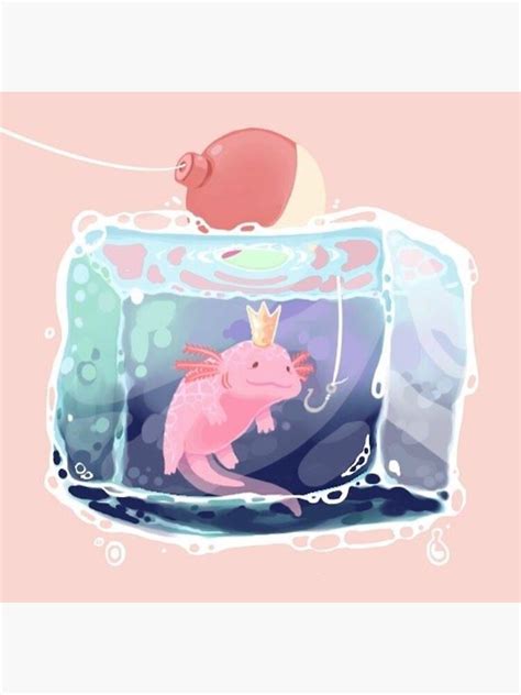 King Axolotl Sticker For Sale By Lenndesigns Redbubble