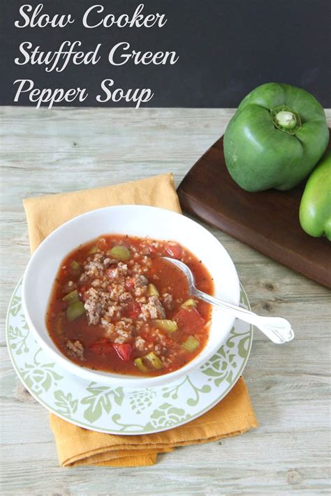 Can diced tomatoes · 15 oz. annies home: Slow Cooker Stuffed Green Pepper Soup