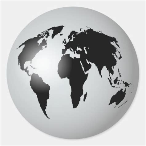 World Globe Classic Round Sticker Zazzle