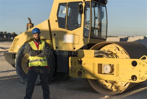 Bearded Construction Worker Posing In Workplace Stock Image Image Of