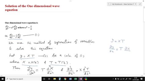 Solution Of One Dimensional Wave Equation Using Method Of Separation Of
