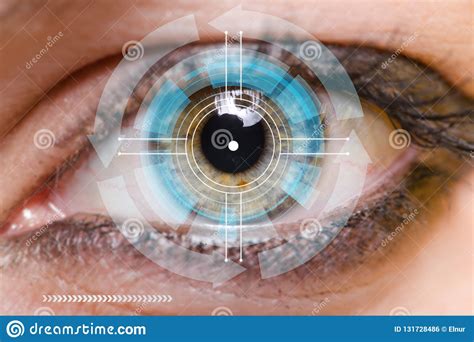 The Concept Of Sensor Implanted Into Human Eye Stock Photo Image Of