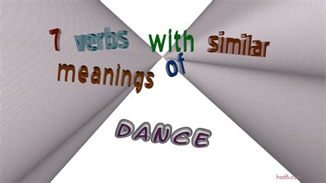 Dance 13 Verbs Which Are Synonym To Dance Sentence Examples Youtube