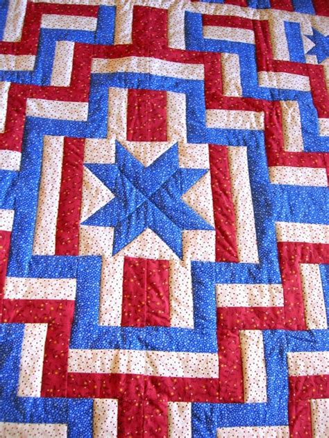 Easy Quilt Pattern Pdf 5 Stars Americana Patriotic Quilt Etsy