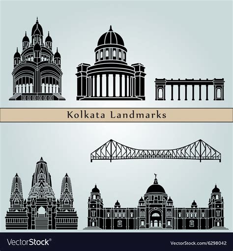 Kolkata Landmarks And Monuments Royalty Free Vector Image