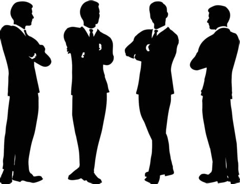 Business People Standing Silhouette Well Dressed Confidence Posing