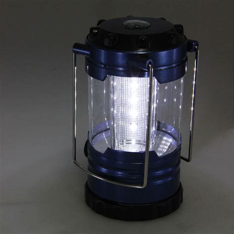 12 Led Portable Camping Camp Lantern Light Lamp With Compass Blue Ts Ebay