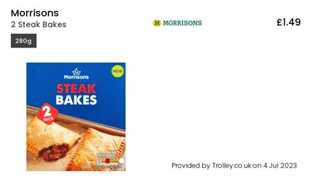 Morrisons 2 Steak Bakes 280g Compare Prices And Where To Buy
