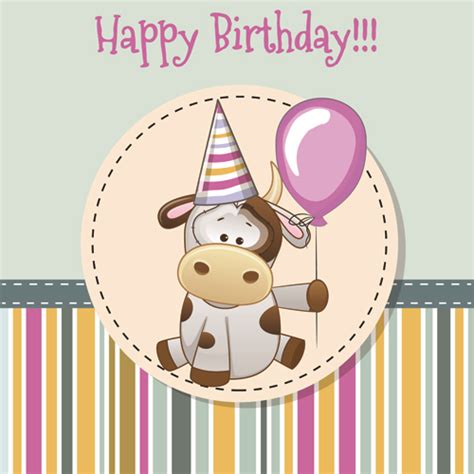 Happy Birthday Baby Greeting Cards Vector 04 Vector Birthday Vector