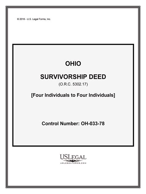 Ohio Survivorship Deed Formsdeeds Com Fill Out And Sign Printable Pdf