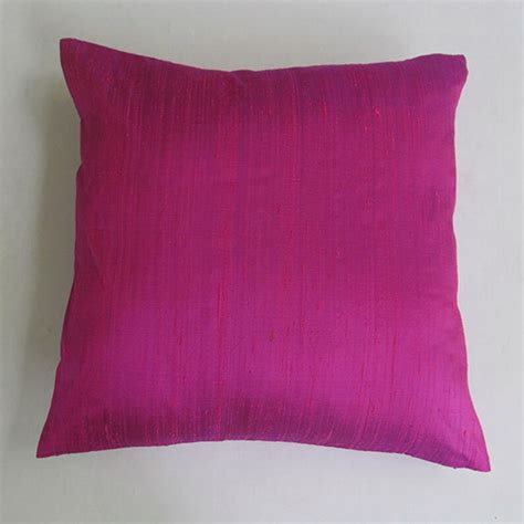 Fuschia Pink Decorative Pillow Dupioni Silk Pink Pillow Etsy