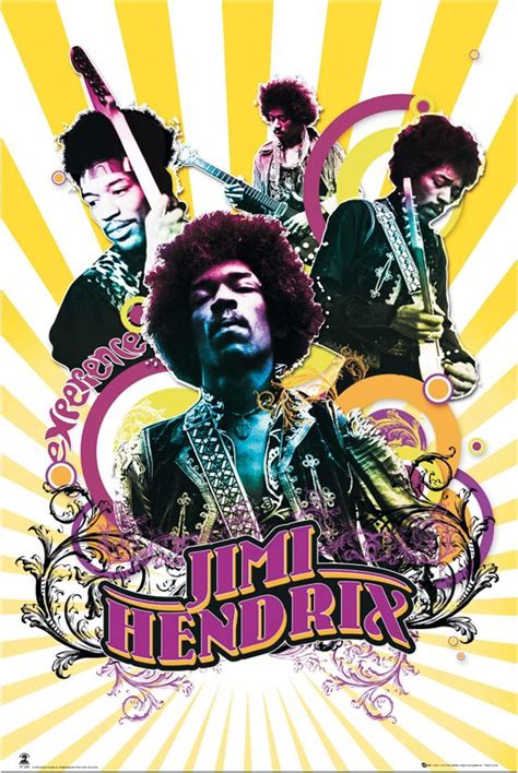 Amerykański Gitarzysta Jimi Hendrix Collage Muzyczny Plakat Nice Wall