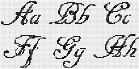 Fancy Cursive Cross Stitch Alphabet Pattern Handwriting Cross Etsy