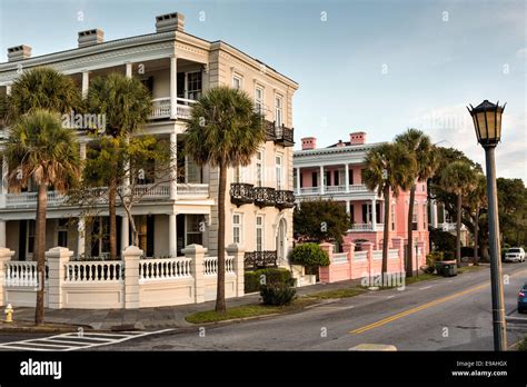 Homes Along The Battery In Historic Charleston Sc Stock Photo Alamy