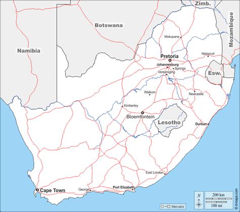Cartina Muta Sudafrica