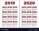Calendar 2019 2020 Royalty Free Vector Image - VectorStock