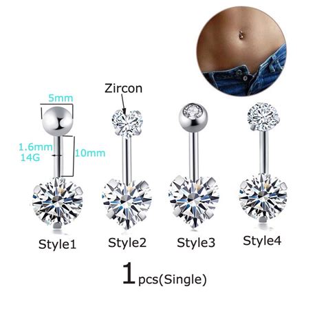 Piece Stainless Steel Belly Button Ring Navel Piercng G Shopee
