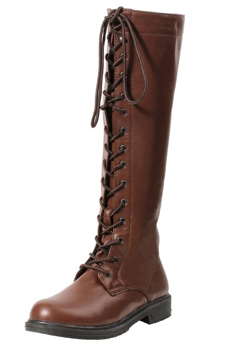 Womens Brown Lace Up Boots