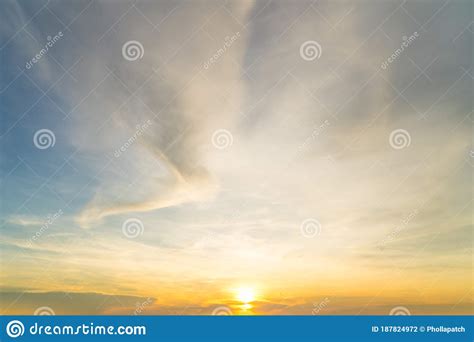 Beautiful Sunset Sky Clouds Dramatic Twilight Sky Stock Photo Image